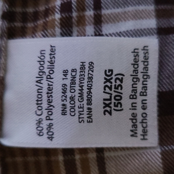 3/$20 George Brown Plaid Button-Up Dress Shirt - Picture 6 of 7
